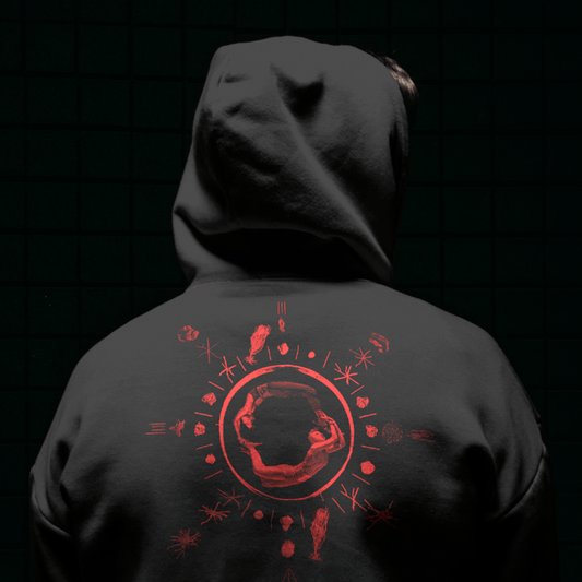 Vampire: The Masquerade The Wheel pullover hoodie, gothic streetwear with sigil design