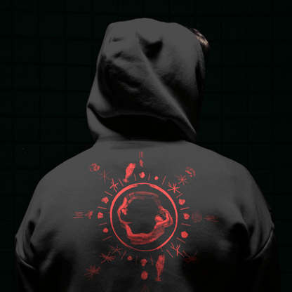 Vampire: The Masquerade The Wheel pullover hoodie, gothic streetwear with sigil design