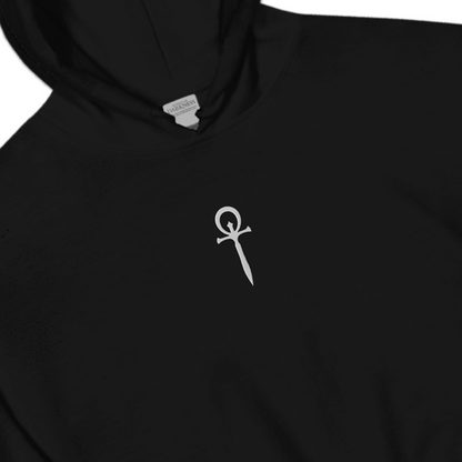 Black Vampire: The Masquerade hoodie with Ankh symbol, gothic gaming streetwear